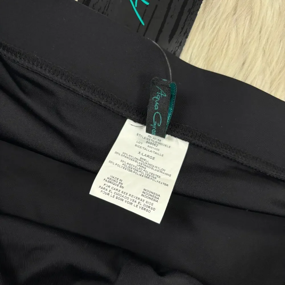 NWT Aqua Green Women's XL Black Swim Skirt‎ Bottom